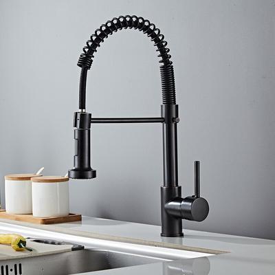 NEW Matte Black Kitchen Faucet Deck Mounted Mixer Tap 360 Degree Rotation Stream Sprayer Nozzle Kitchen Sink Hot Cold Taps