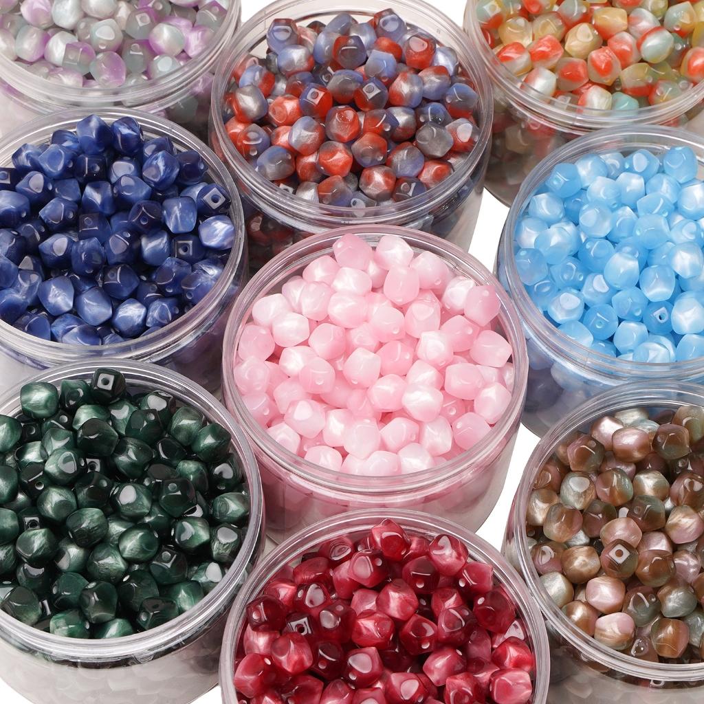 10mm 10Pcs Resin Octagon Beads Imitation Cat Eye Beads DIY Bracelet Necklace Earrings Jewelry Accessories