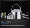 Stainless Steel Double-Layer Ice Bucket with Handle and Lid for Champagne, Wine, or Bar Use