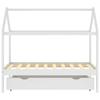 VidaXL Cadre de lit d'enfant avec un tiroir Blanc Pin massif 80x160 cm