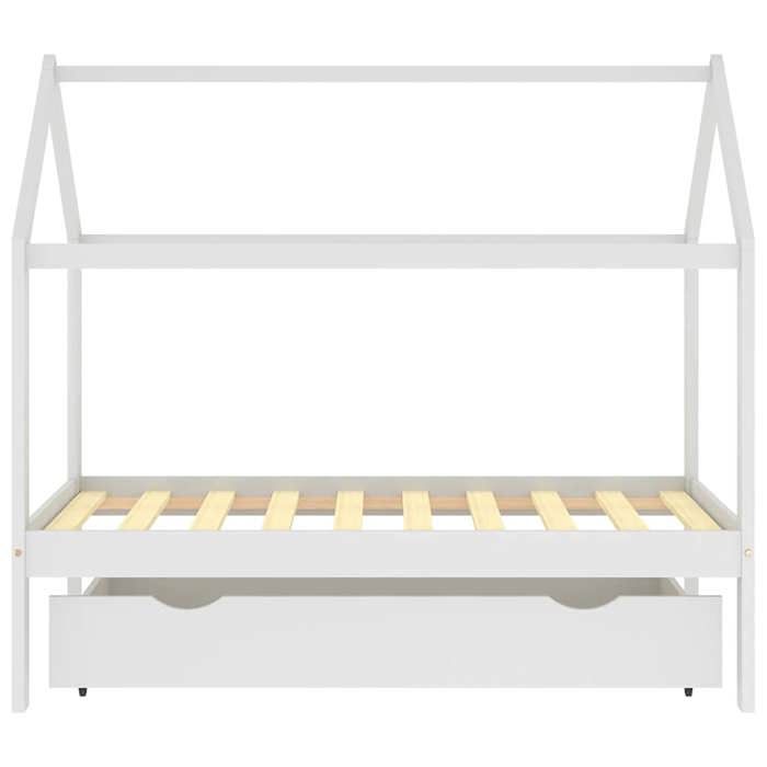 VidaXL Cadre de lit d'enfant avec un tiroir Blanc Pin massif 80x160 cm