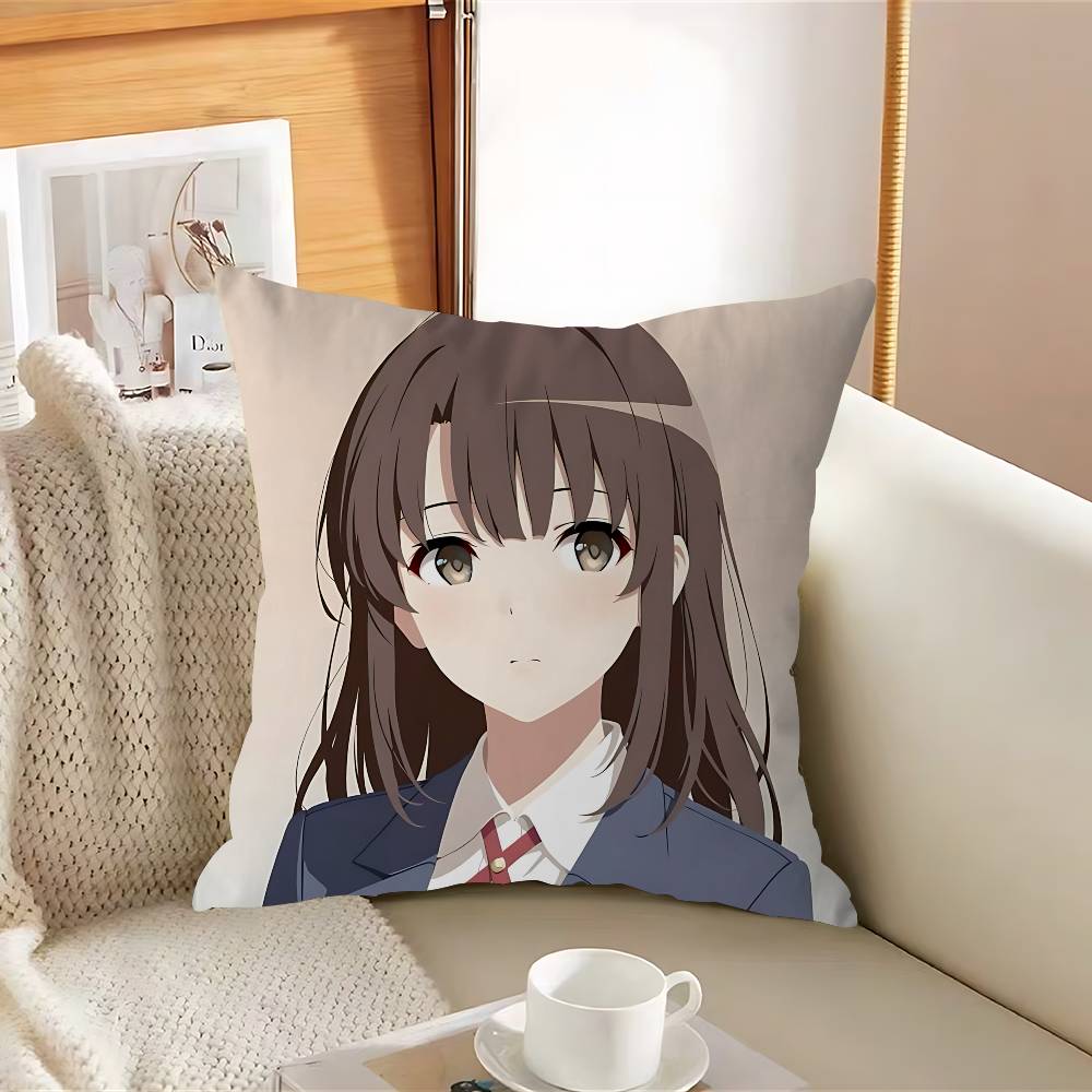 

K-atou Anmie Megumi Pillow Case Removable Washable Cushion Cover – All-Season Soft Linen 12x12Inch