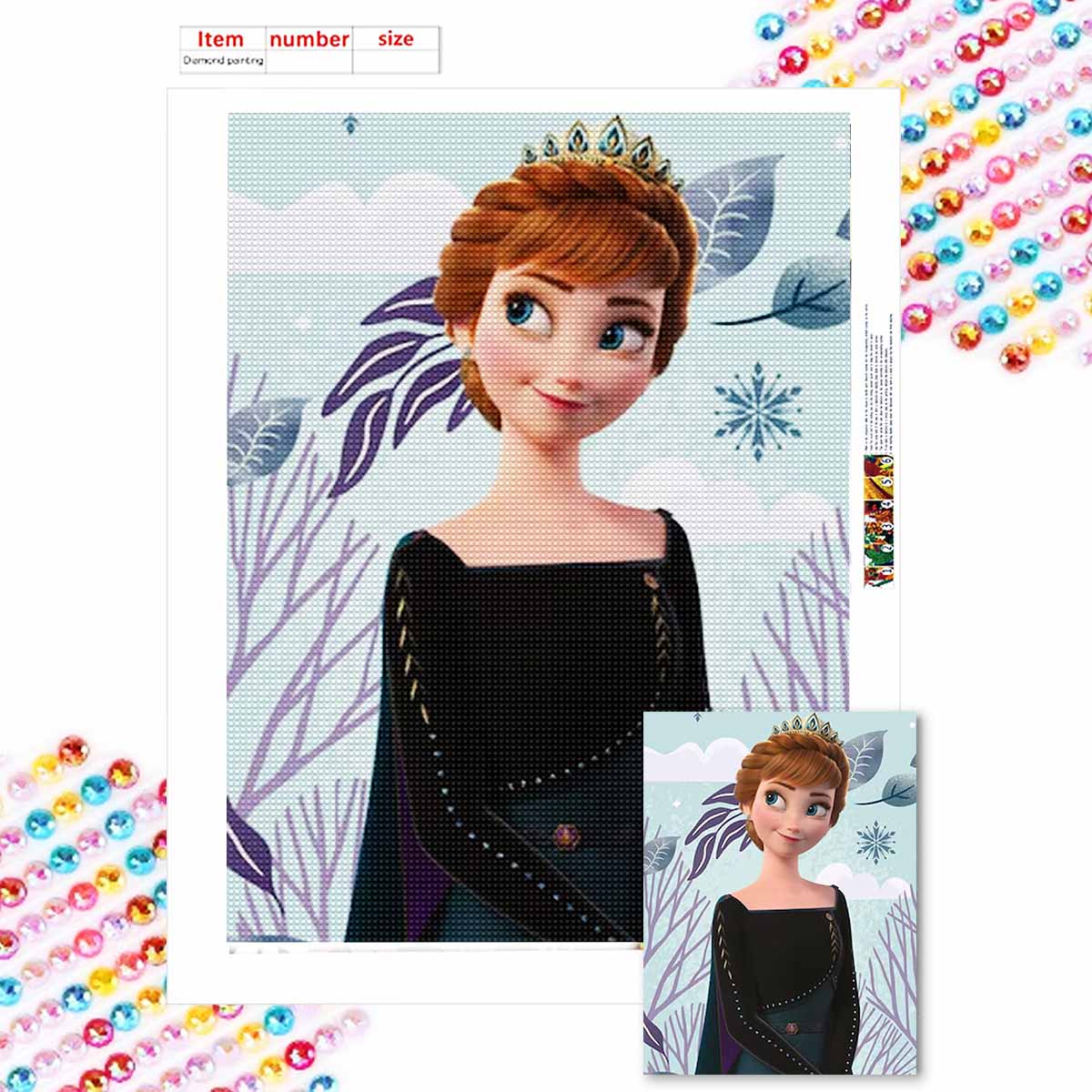 

5D Алмазная Живопись Сделай Сам Королева Анна Полная Выкладка Стразы Мозаика Вышивка Изделия Ручной Работы Домашний Декор Подарок Round 20x30cm