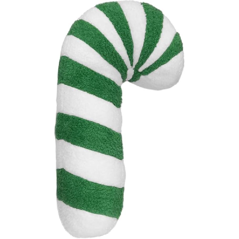 Candy Throw Pillow Christmas Decorations Soft Fluffy Candy Cane Pillow Stuffed Lollipop Plush Pillows Gifts for Home Decor Sofa Cushion (16 inch 16 Inch Candy Cane Green