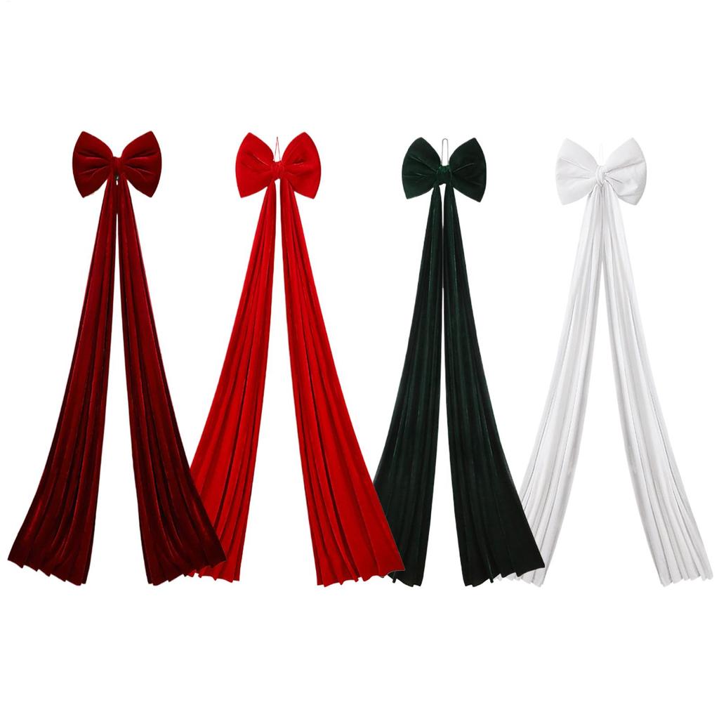 Extra Large Christmas Velvet Bow 6.6 Ft Seasonal Decorations Big Tree Topper Bow Rustic Christmas Decor For Home Wall Stairs