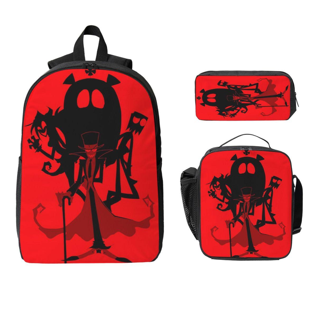 Ensemble de 3 pièces Sac à dos Comique Maléfique pour Garçon Fille Sacs à Crayons Sacs à Dos avec Boîte à Lunch Pour Étudiants Sac à Dos Journalier