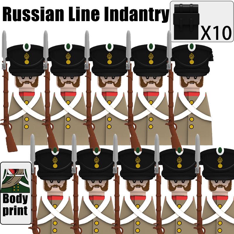 Kids Toys Napoleonic Wars Building Blocks 10pcs/lot Fusilier Lancer Soldiers Mini Action Figures Toys For Kids Christmas Gifts