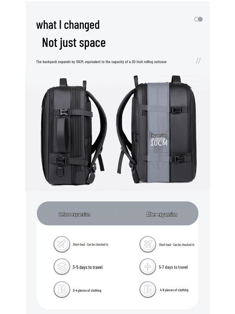 High-Quality Expandable Water-Resistant Business Backpack with Large Capacity