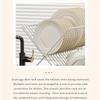 2 Tier Countertop Dish Drainer Non-slip Kitchen Tableware Holder Plate Drying Shelf  Home