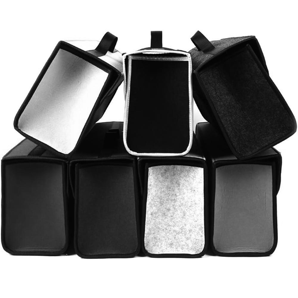 Car Trunk Organizer Bag Trunk Storage Box with Lid Soft Felt Non Slip Trunk Storage Organizers for SUV Auto Truck Van Grey