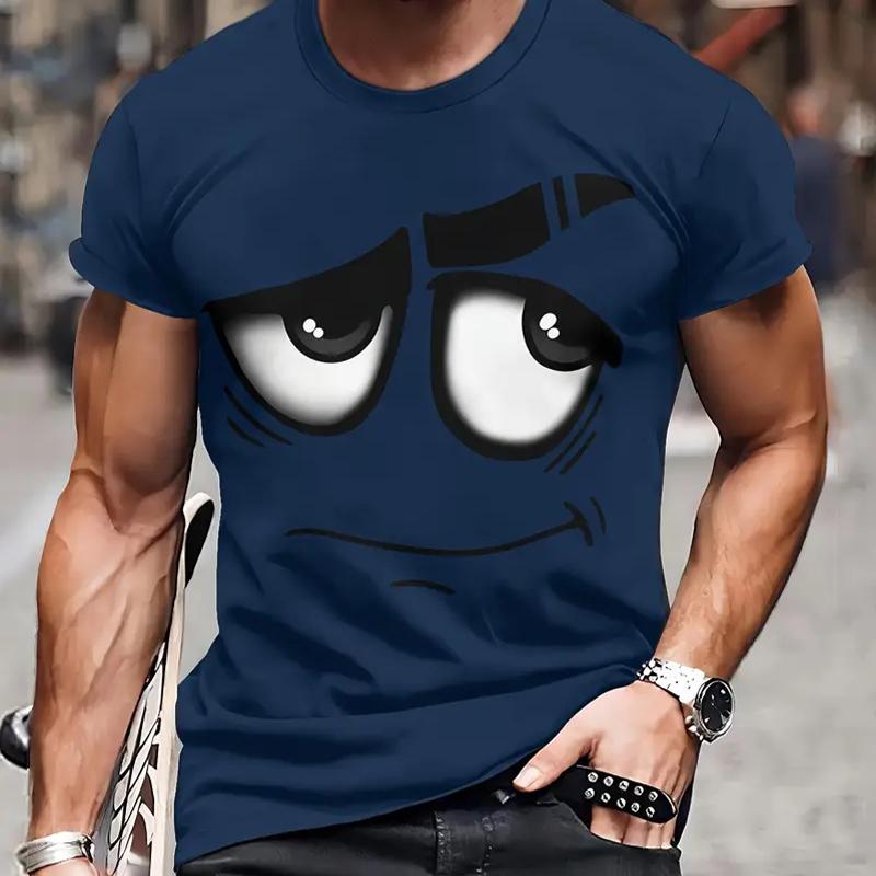 New Summer Men's Fashion T-shirt Personality Funny Patterns Printed Men's T-shirt Top