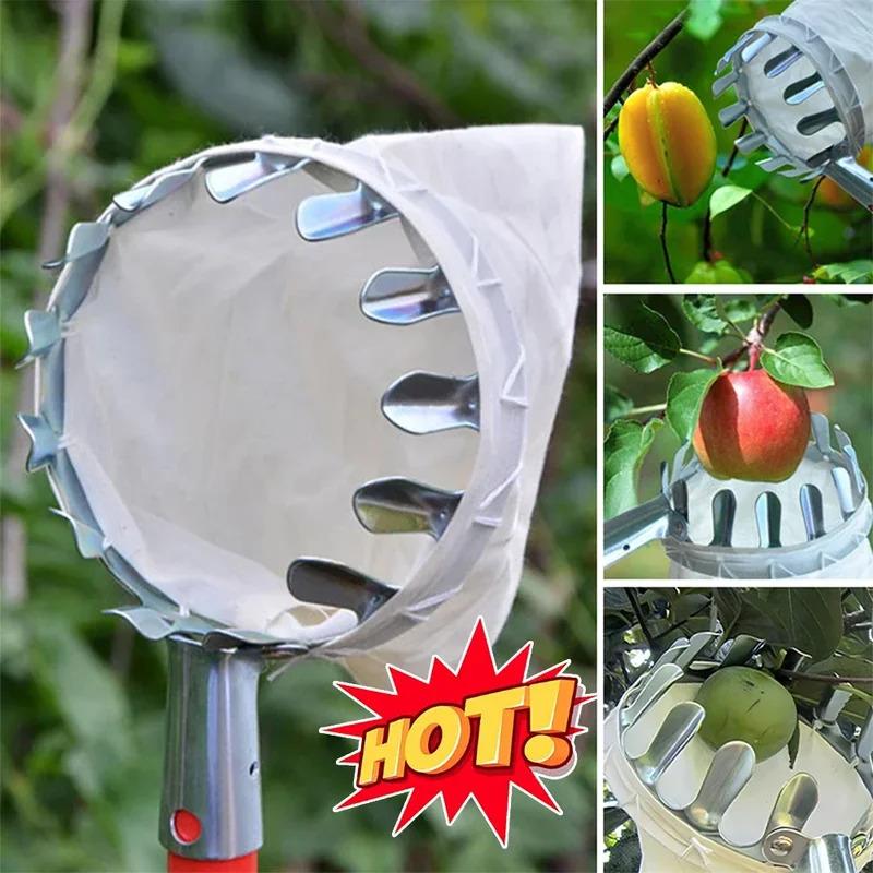 Orchard High Tree Fruit Picker Head Detachable Catcher Bag Apple Pear Orange Harvest Tool for Farm Garden