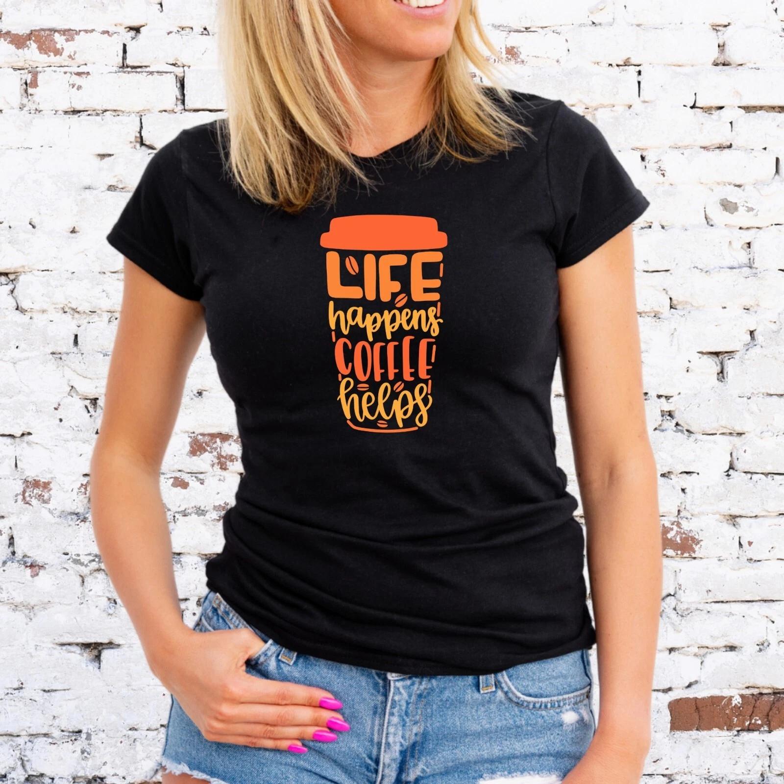 LIFE HAPPENS COFFEE HELPS T-Shirt, GILMORE GIRLS, AMBER, Unisex/Lady Fit 4XL