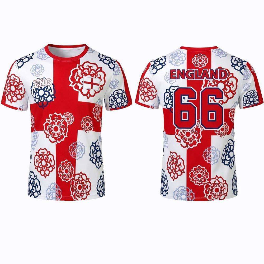 2026 New England Flag Print T-Shirt Summer Outdoor Sports Breathable Quick-Drying Soccer Jersey Men's Fan Daily Training Apparel
