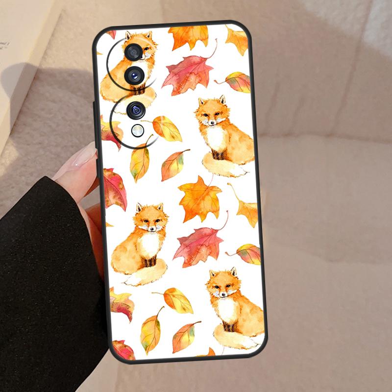 Autumn Leaves Fall Fox Case For Honor X9b X9a X8a X7a X6a X6 X7 X8 X9 8X 9X Honor Magic 5 Pro 50 70 90 Lite Cover