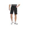 Adidas Front Zipper Logo Print Fitted Mid Waist Casual Shorts Men Shorts Black IN6564