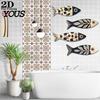 Lightweight Wall Decoration 4Pcs Wooden Fish Decor, Rustic Farmhouse Ocean Art, Vintage Waterproof Beach Nautical Coastal Theme Decor for
