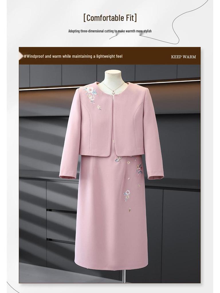 2026 New Style Mother-in-law Formal Wedding Dress Set for Middle-aged Women - Spring & Autumn