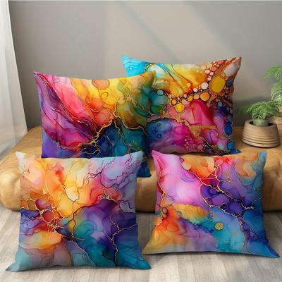 Geometrische Kunst Dekokissenbezug Superweiches Polyestermaterial Wohnzimmer Sofa Rücken Autokissenbezug Heimdekoration
