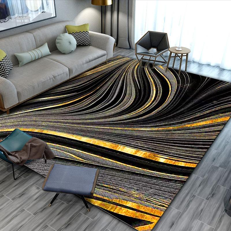 Retro Chinese Style Lotus Leaf Koi Fish Carpet Living Room Sofa Bedroom Bedside Study Entrance Door Rug Non-slip Home Decor Mat