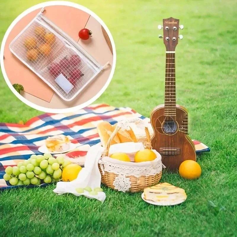 1pc Refrigerator Door Organizer, Fridge Hanging Mesh Bag For Kitchen Storage Bag, Household Sundries Sorting Bag