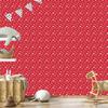 Christmas wallpaper mint red and coral motifs 50x1000