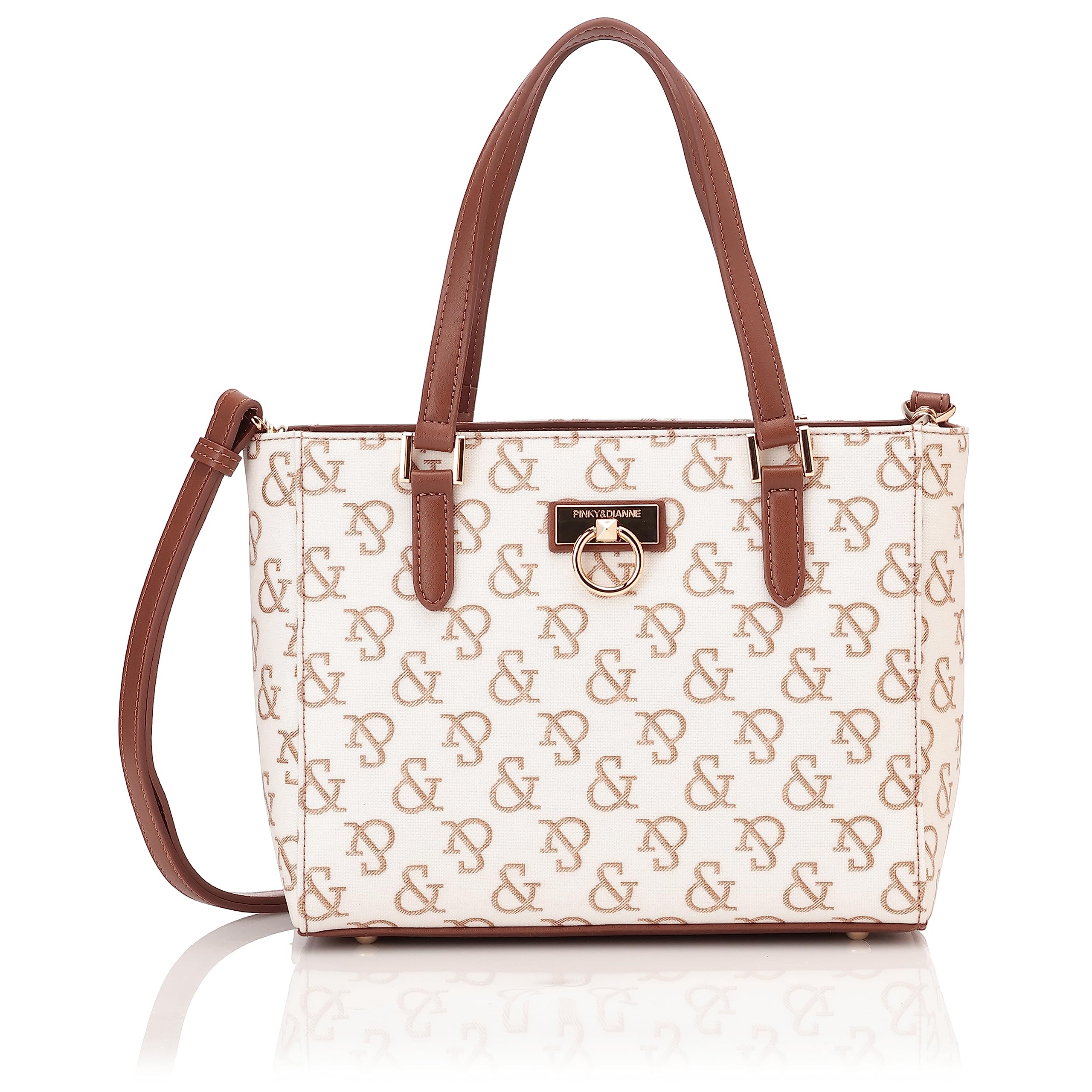 

Pinky & Diane 2-Way Handbag [Signature] Original [&] Logo Print Tote Bag, Freestanding, with Detachable Long Shoulder Strap, Women s, Cute and