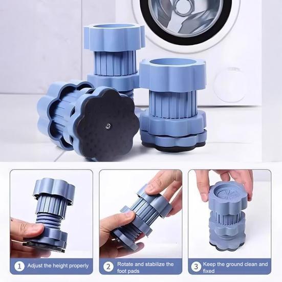 Yousheng 4Pcs Washing Machine Mat Universal Heightening Pads Easy Installation Anti-Vibration Shock Absorbing Washer Dryer Foot Pads
