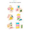 Montessori Transparent Shape Blocks Wooden Toys Rainbow Acrylic Color Cognitive Sensory Building Game Educational Toys for Kids