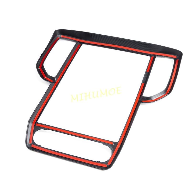 For -2025 Ford Ranger Everest Carbon Fiber Air Vent Cover Surrounds Center Console 12-Inch Multimedia Screen Trims