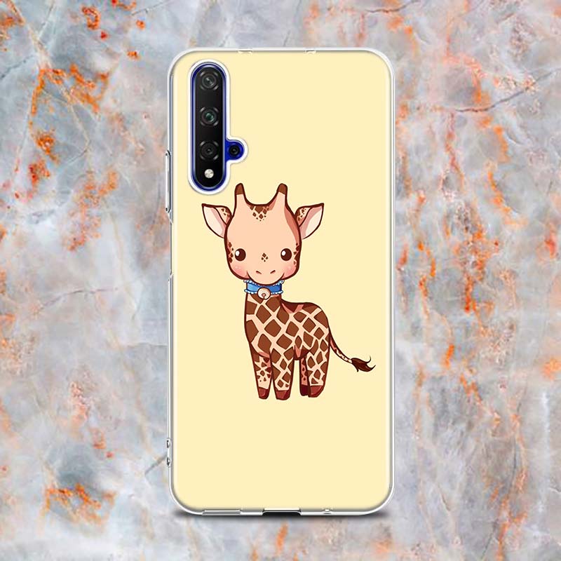 Cartoon Animal Giraffe Silicone Cover For Honor 20 20S 20E 8 8A Prime 8X MAX 8C 8S 7A 7C 7S Pro Phone Case