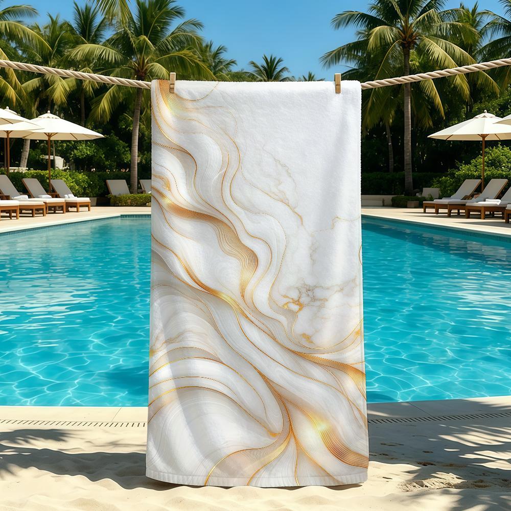 Marble Pattern Towel For Outdoor Camping Beach Towel Super Absorbent Quick-Drying Summer Towel
