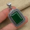Grüner Onyx-Edelstein, 925er-Sterlingsilber, handgefertigter Schmuck, Jahrestagsgeschenk-Anhänger