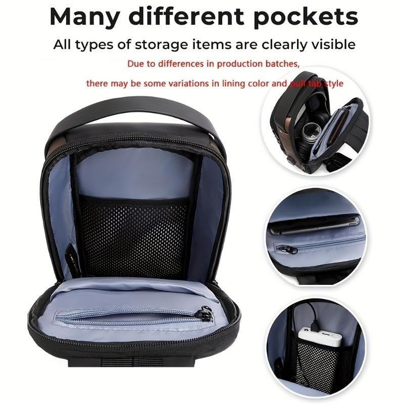 Men's Anti-Theft Chest Sling Bag Durable Oxford Fabric Motorcycle & Casual Sport Crossbody Bag Dual Zipper Compartments