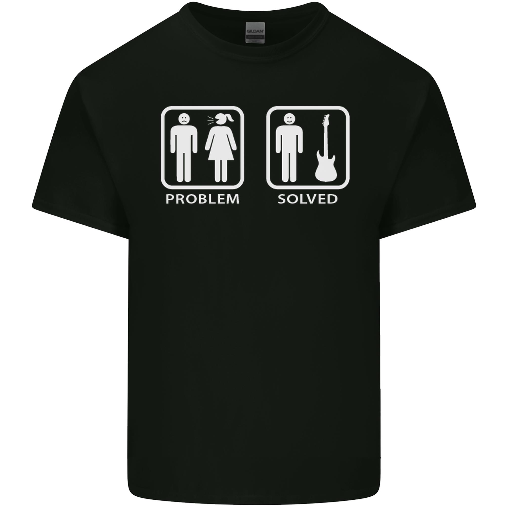 Problem Solved Guitar Funny Guitarist Unisexs Light Cotton TShirt S
