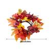 Candle Ring Artificial Wreath Decorative Ornament Rustic Maple Leaves Fall Wreath for Party Living Room Festival Table Farmhouse