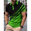 Stripe printed men's shirt fashion T-shirt