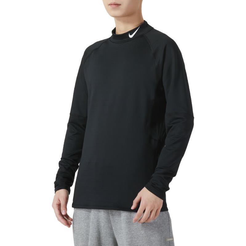 Nike T Shirts Men's Black Half Turtleneck Moderate Straight Fit FB8516-010
