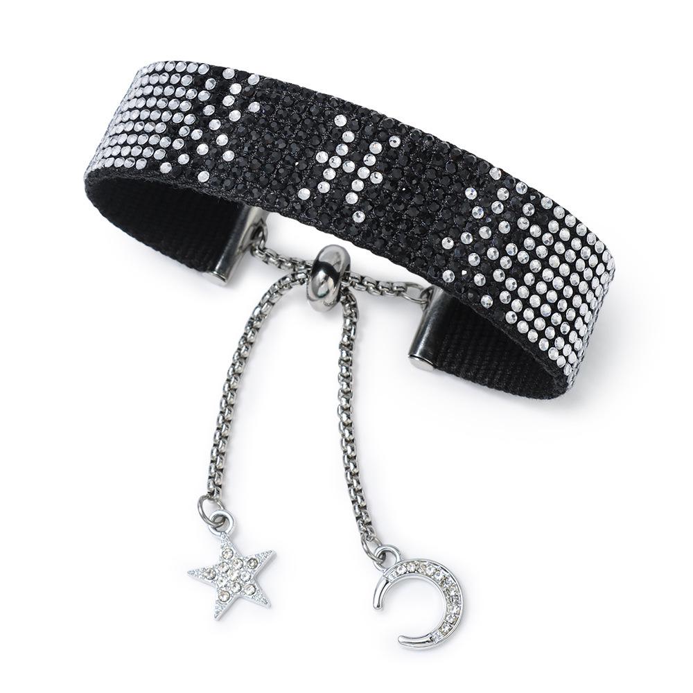 Плетеная браслет-цепочка из страз «Двенадцать созвездий» с регулируемой цепочкой из нержавеющей стали