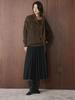 Xu Man Winter Korean Retro High-Waist Pleated A-Line Long Skirt for Women