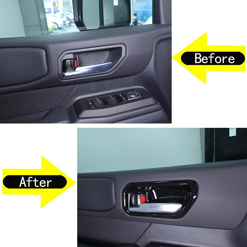 For Toyota Land Cruiser Prado 2024-2025 ABS Carbon Fiber/Black Car Inner Door Handle Door Bowl Decorative Frame Car Accessories