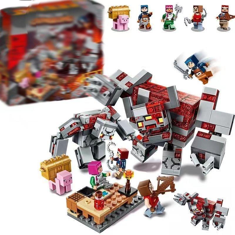Minecraft Redstone Battle 21163 Set de Bloques de Construcción Compatible con Lego Juguete Educativo Modelo de Escena de Batalla