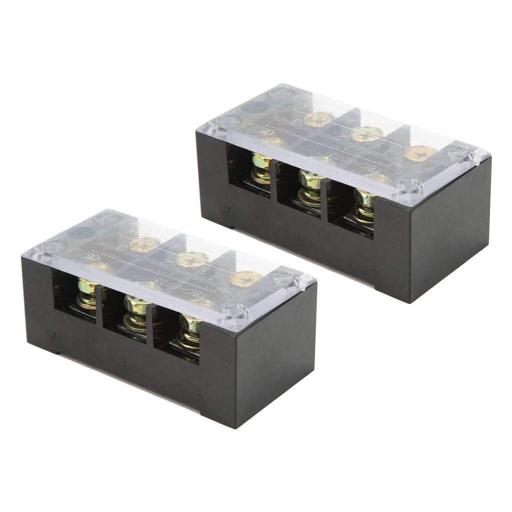 Terminal Strip Block Large Current Easy Wiring Ground Circuit Terminal Block 600V 60A 3 Positions