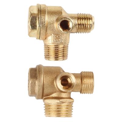 3-Way Unidirectional Check Valve Connect Pipe Brass/Zinc Alloy High Quality Air Compressor Replacement Check Valves Pipe