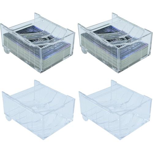 Connectable Board Game Card Trays [4-Pack] | Transparent Card Storage Trays | Board Game Card Organizer & Accessories for TCG, MTG, Settlers, and Mult