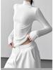 French Style Women's Luxury Knit Base Layer: 2025 Slim-Fit Long-Sleeve Top for Winter