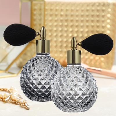 100ml Perfume Bottle Fine Mist Leak-Proof Faux Diamond-shaped Cutting Portable Vintage Air Balloon