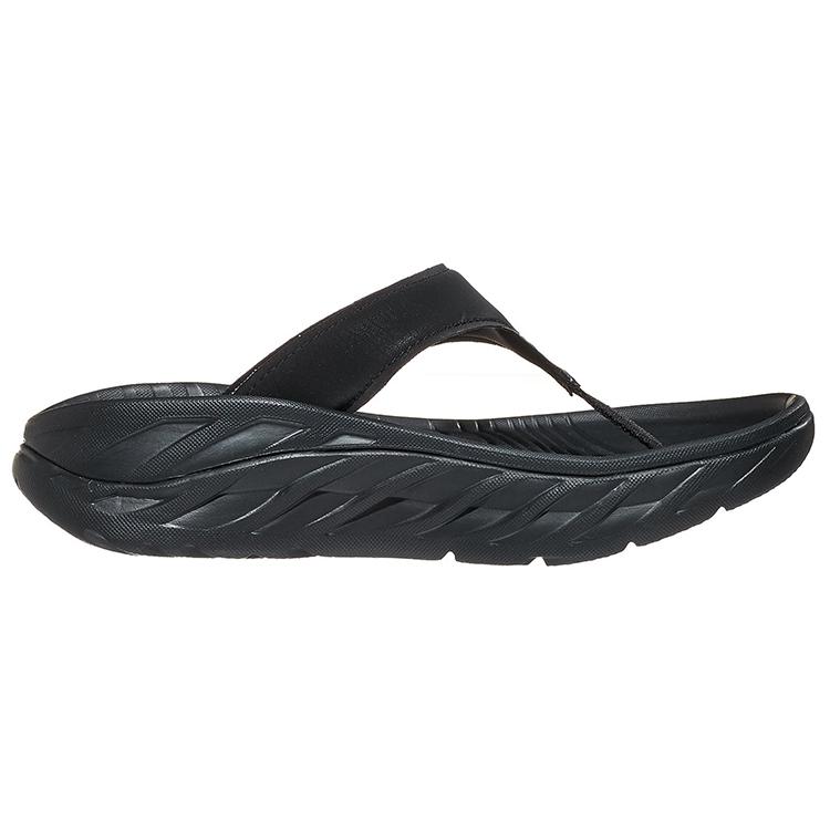 HOKA ONE ONE Ora Recovery Flip Black Dark Gull Grey Women's 1117910-BDGGR