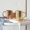 Stainless Steel 304 Copper Plated Mug Double Insulation Belt Handle Gold Coffee Cup Storage