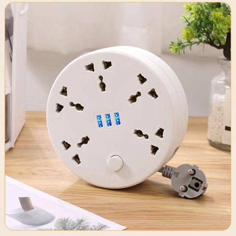 Circular Multi Outlet Power Strip Socket Socket Adapter with Long Cable Travel Essentials